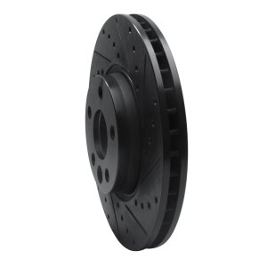 Land Rover Range Rover Evoque Brake Rotor (1) - Front Right - R1 Concepts - Drilled & Slotted - Black - `07-`18